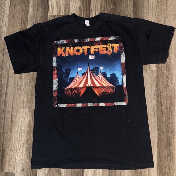 2017 Knotfest T-Shirt Black Medium 18x26 Rob Zombie Marilyn Manson - Picture 1 of 7